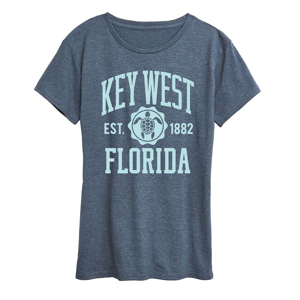 

Женская футболка с рисунком Key West Athletic, цвет Heather Blue