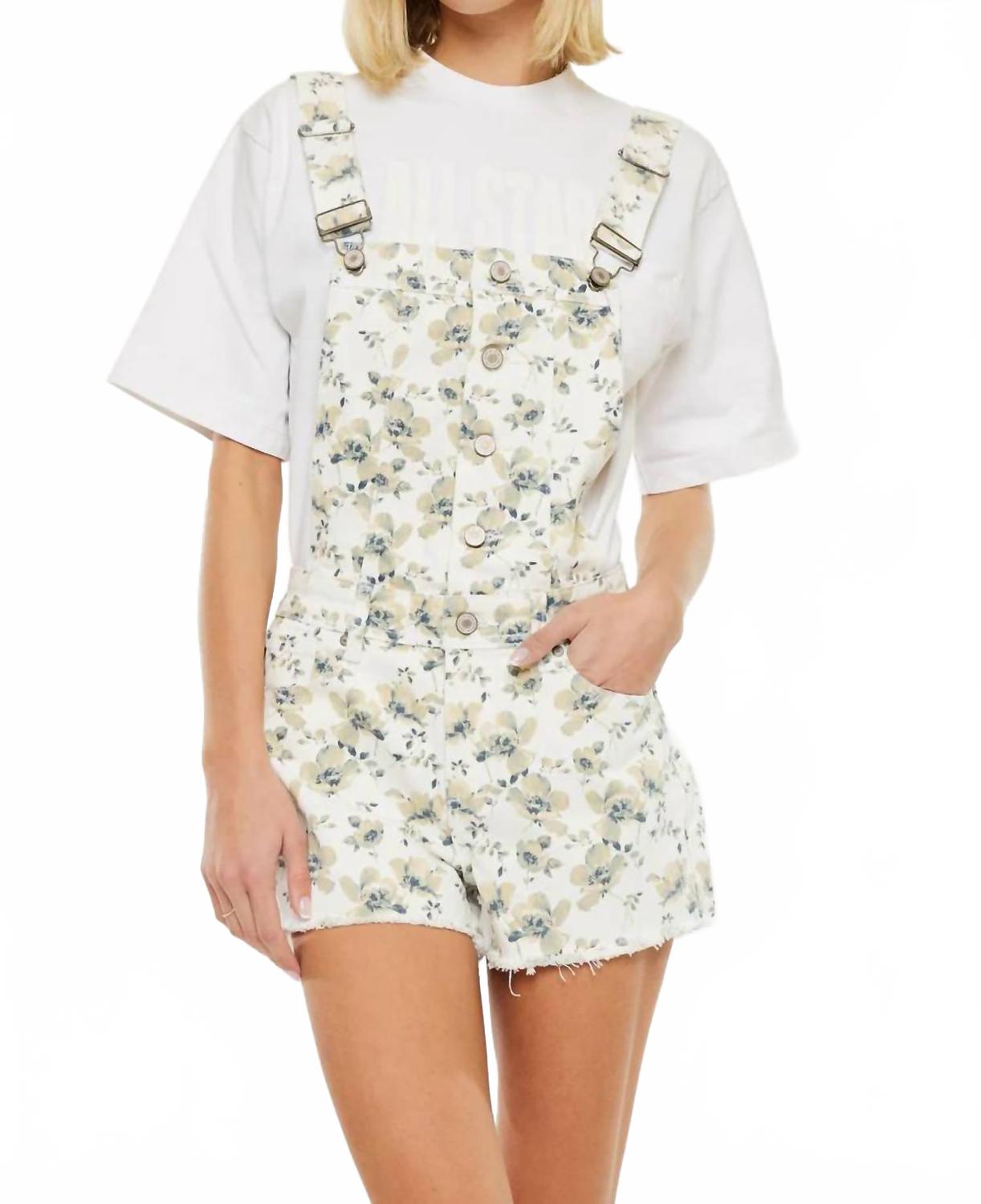 

Джинсы Rosie Printed Overalls In White KanCan
