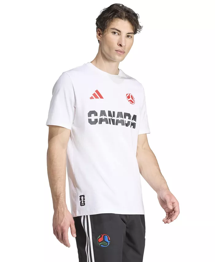 Мужская футболка Canada с круглым вырезом Adidas, белый — фото 4