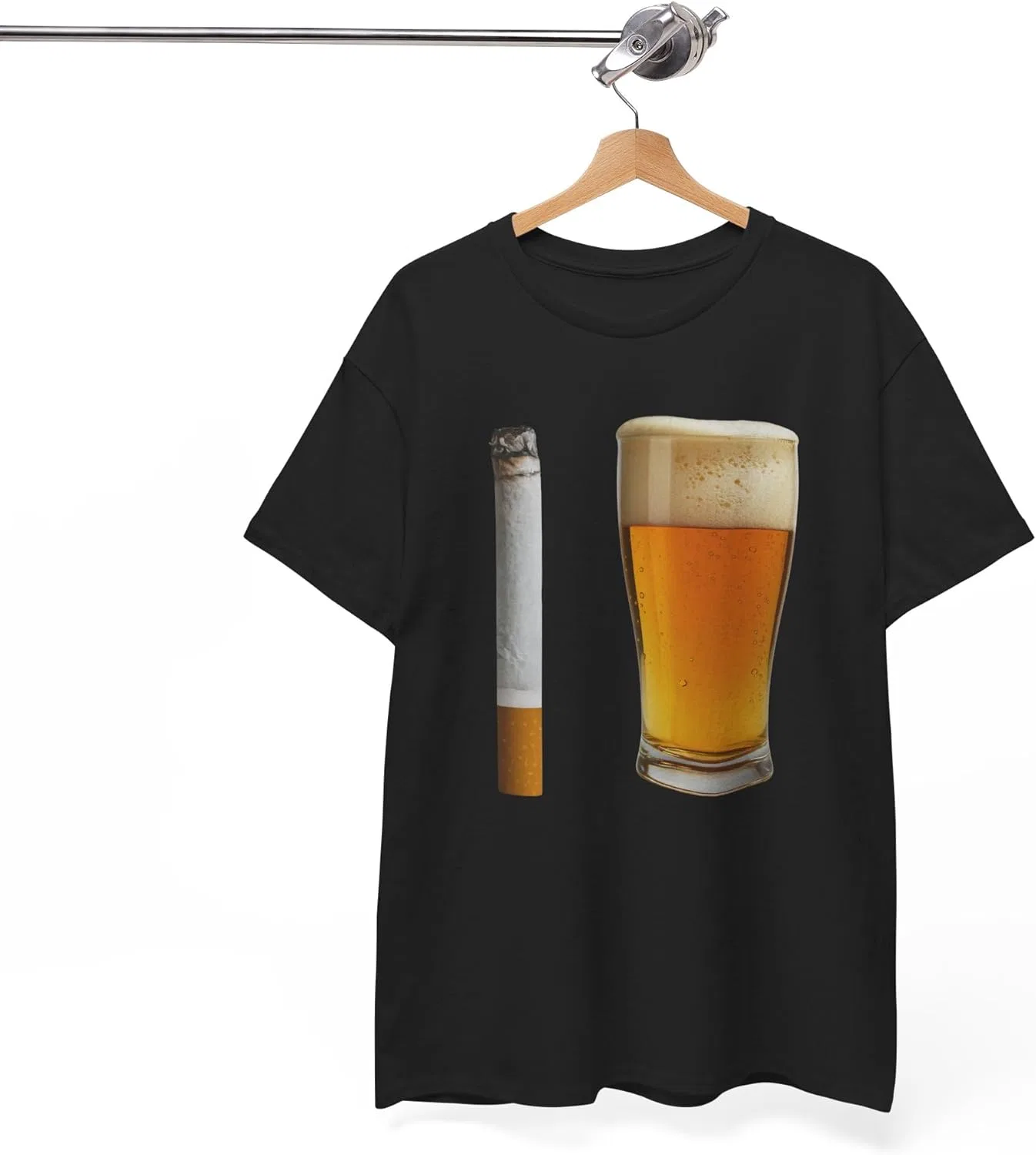 Футболка Beer and Cigarette, юмор с сарказмом и эпатажем GENERIC, черный — фото 4