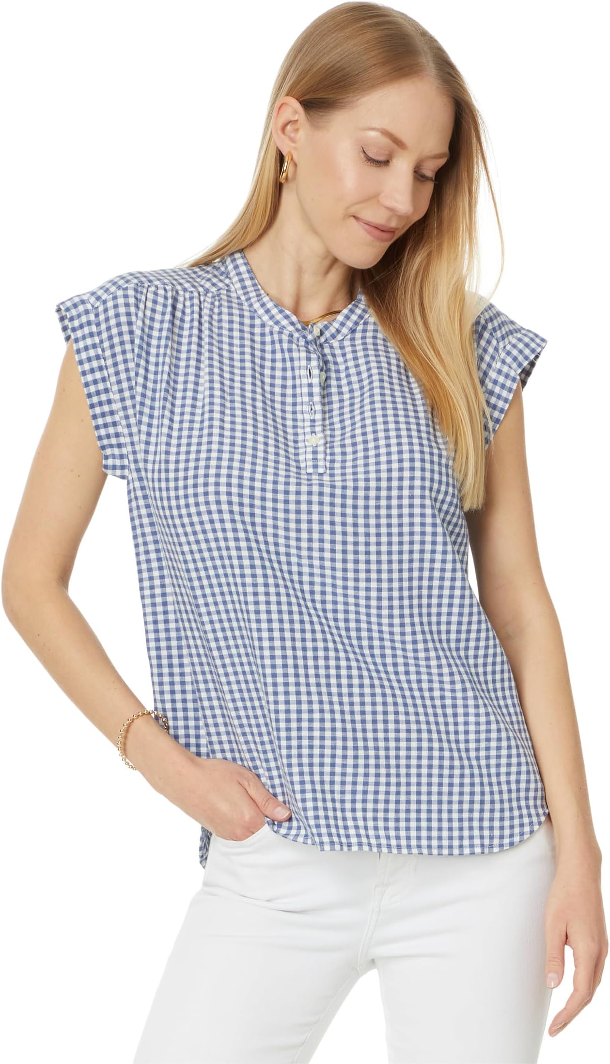 

Блуза Levi's Womens Jace Sleeveless Blouse, цвет Iris Check Coastal Fjord