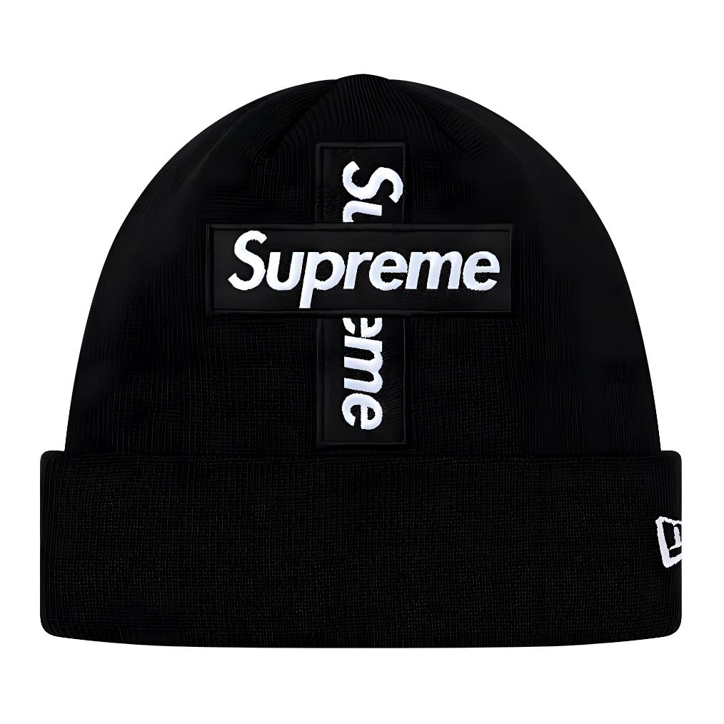

Supreme Новая Эра Вязаная шапка с логотипом, Black