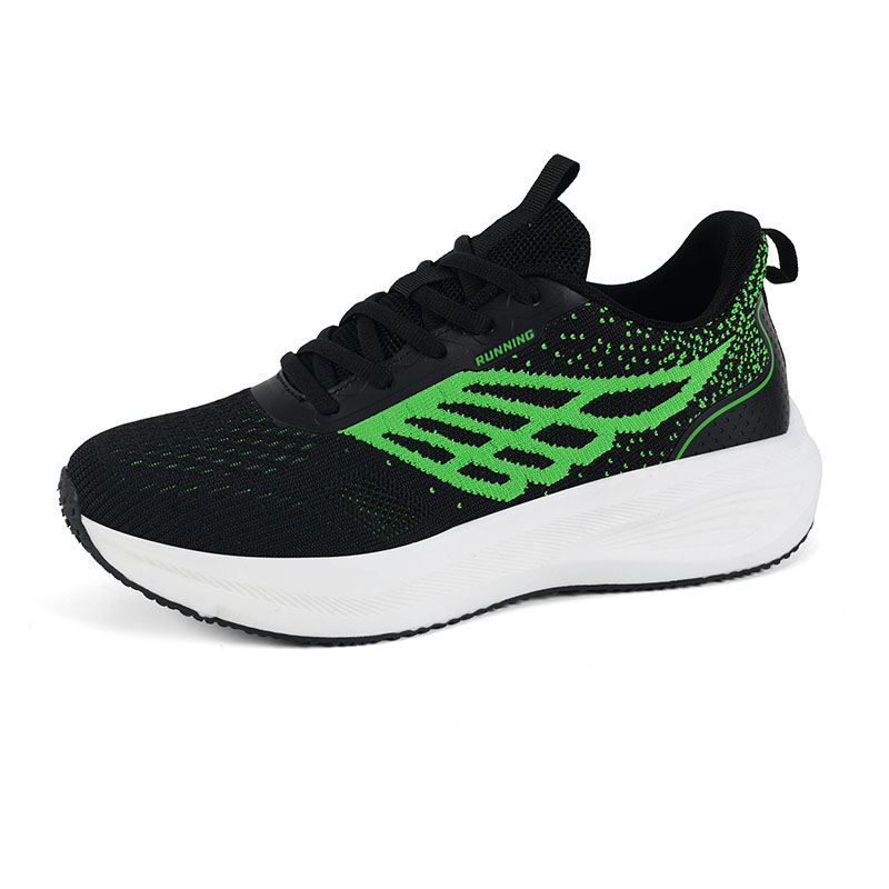 

MUSNODO Износостойкие дышащие легкие мужские низкие кеды для бега черно-зеленые, цвет Black Green