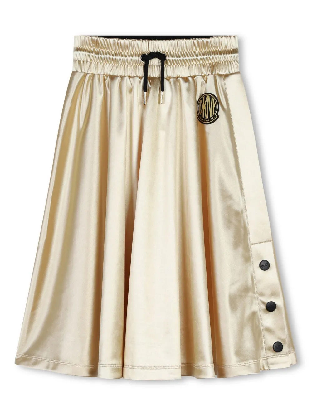 

Расклешенная юбка миди с эффектом металлик Dkny Kids, золотой