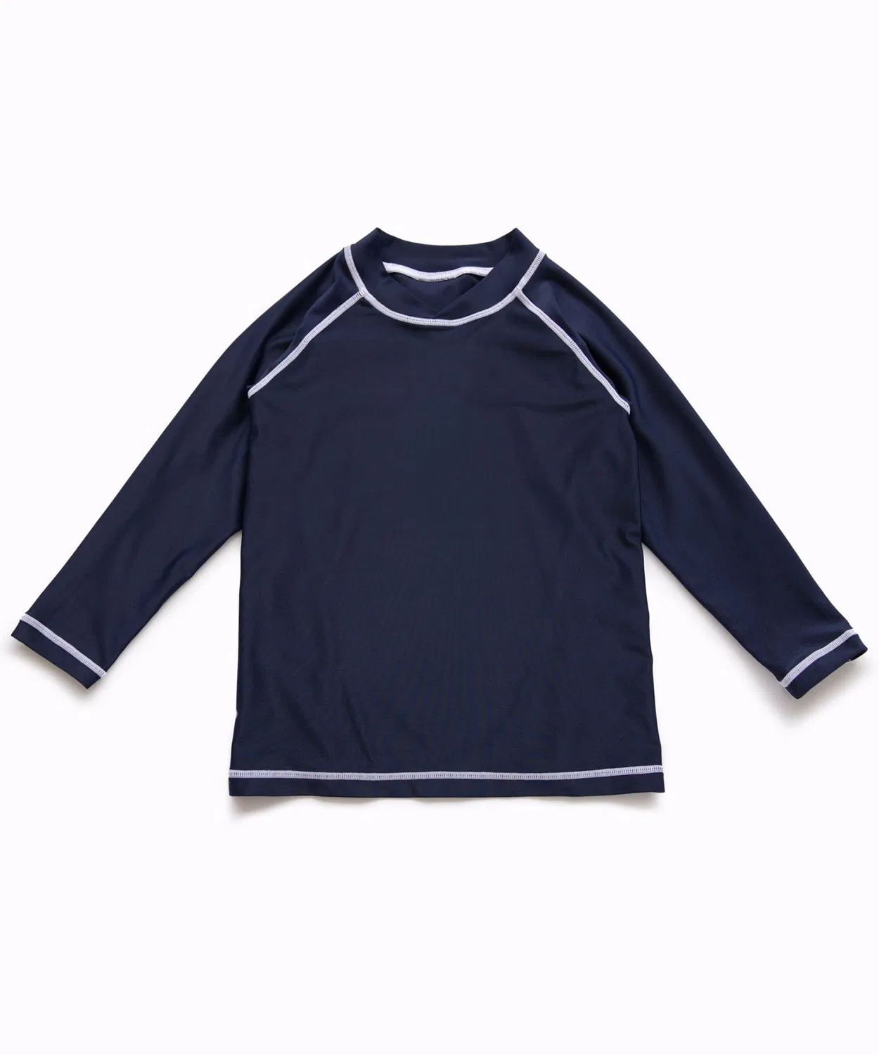 Детская длинная рашгарда с отделкой стежками, без бренда, без набора, без объема, темно-синий