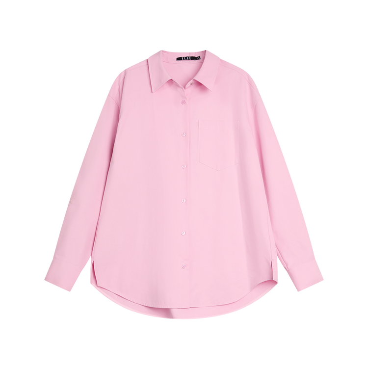 

ELLE Рубашка Women's Pink Lapel Thickened