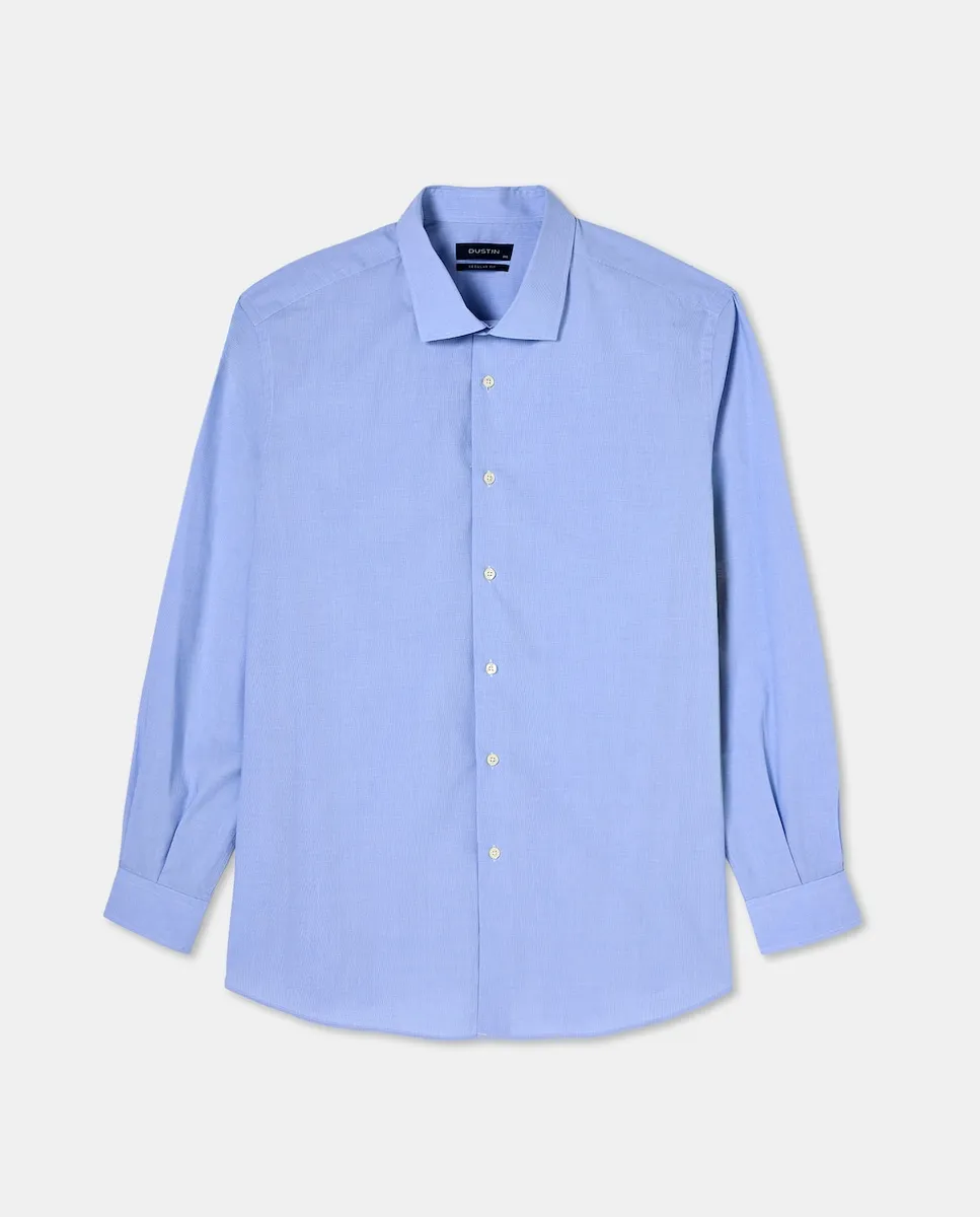 

Рубашка с длинным рукавом больших размеров, белая полоска на синем фоне, стандартный рисунок Dustin, светло-голубой