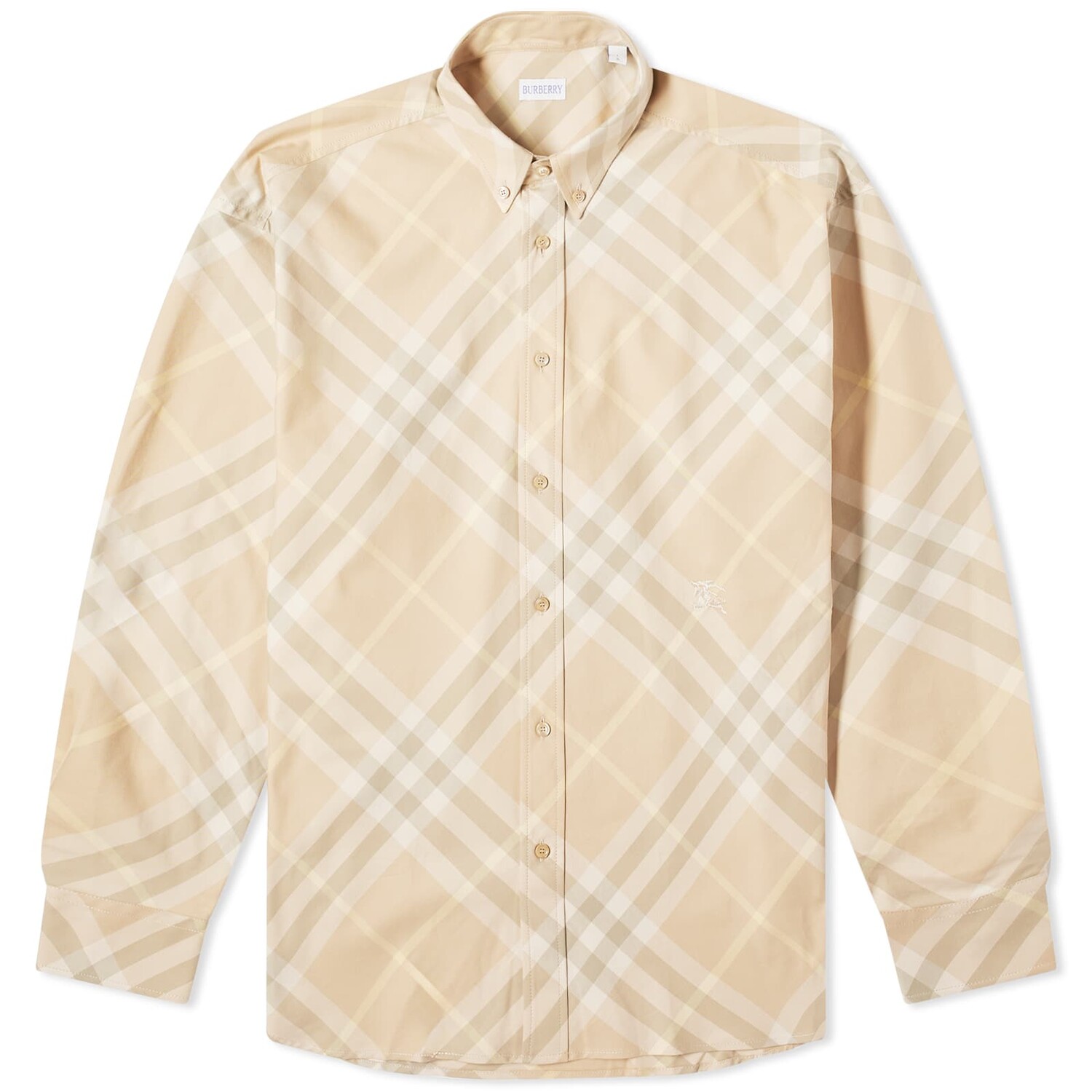 

Рубашка Burberry Ekd Logo Check, цвет Flax Check