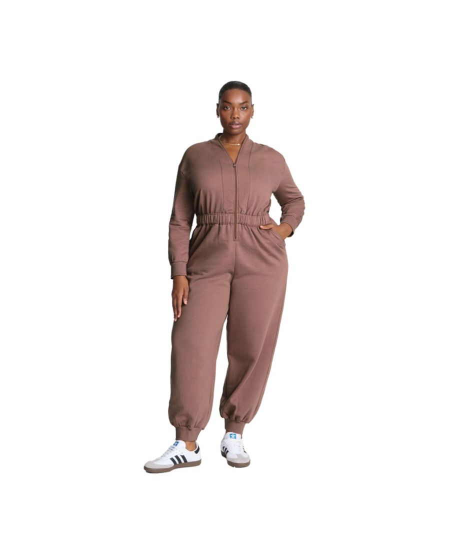 

Женский вязаный комбинезон Elements больших размеров ELOQUII, Cognac