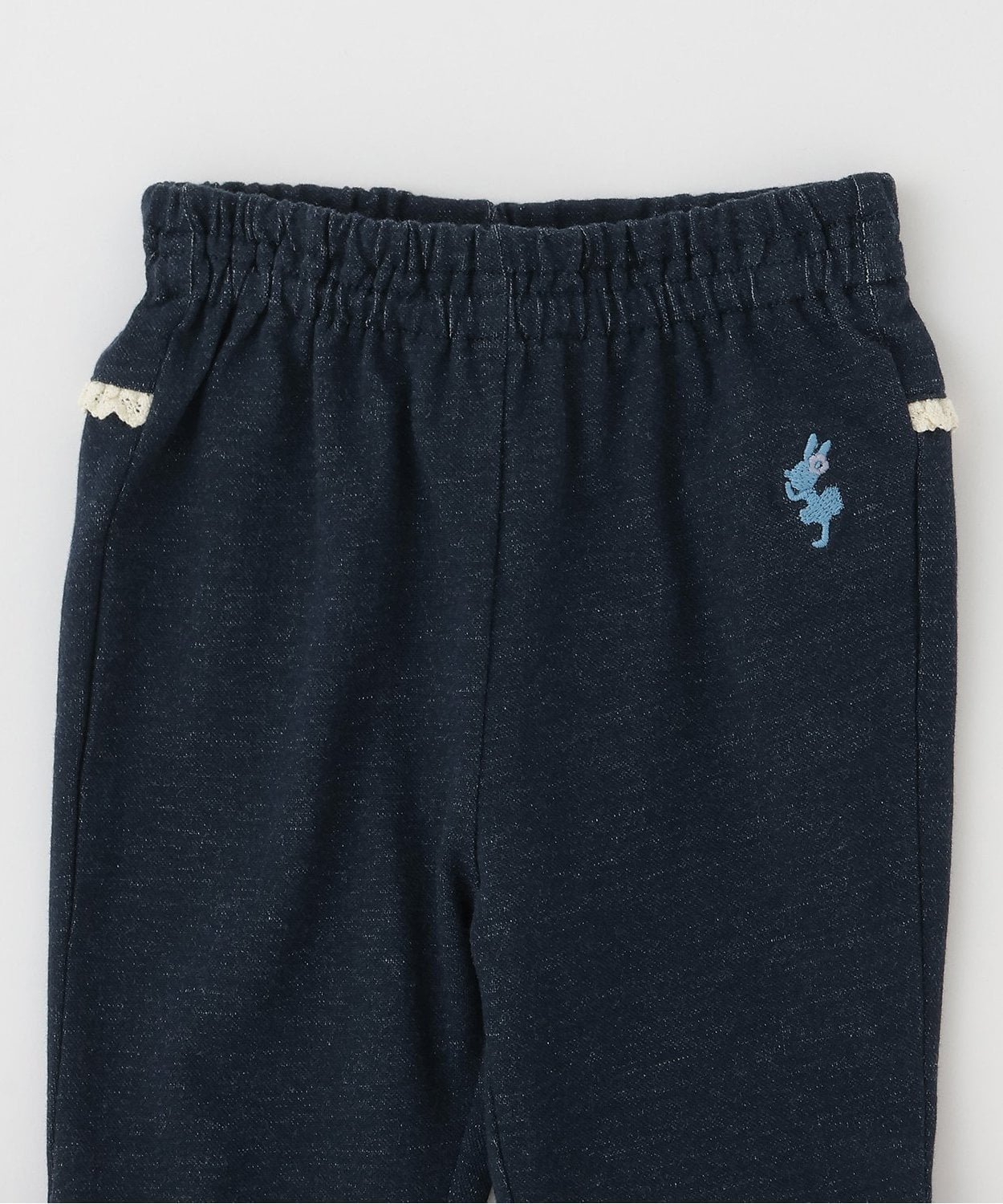 Трикотажные брюки из саржи с джинсовой текстурой, длина 6/8 KP, Navy blue — фото 3