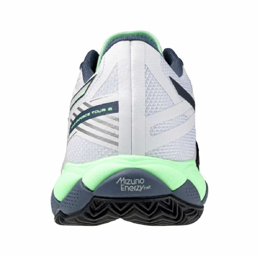 Теннисные кроссовки «Wave Enforce Tour 2» от Mizuno, White X Emerald Green — фото 4