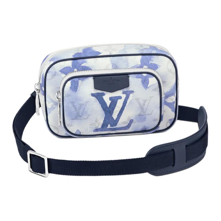 

Сумка-кошелек на пояс с монограммой в технике акварель голубой LOUIS VUITTON