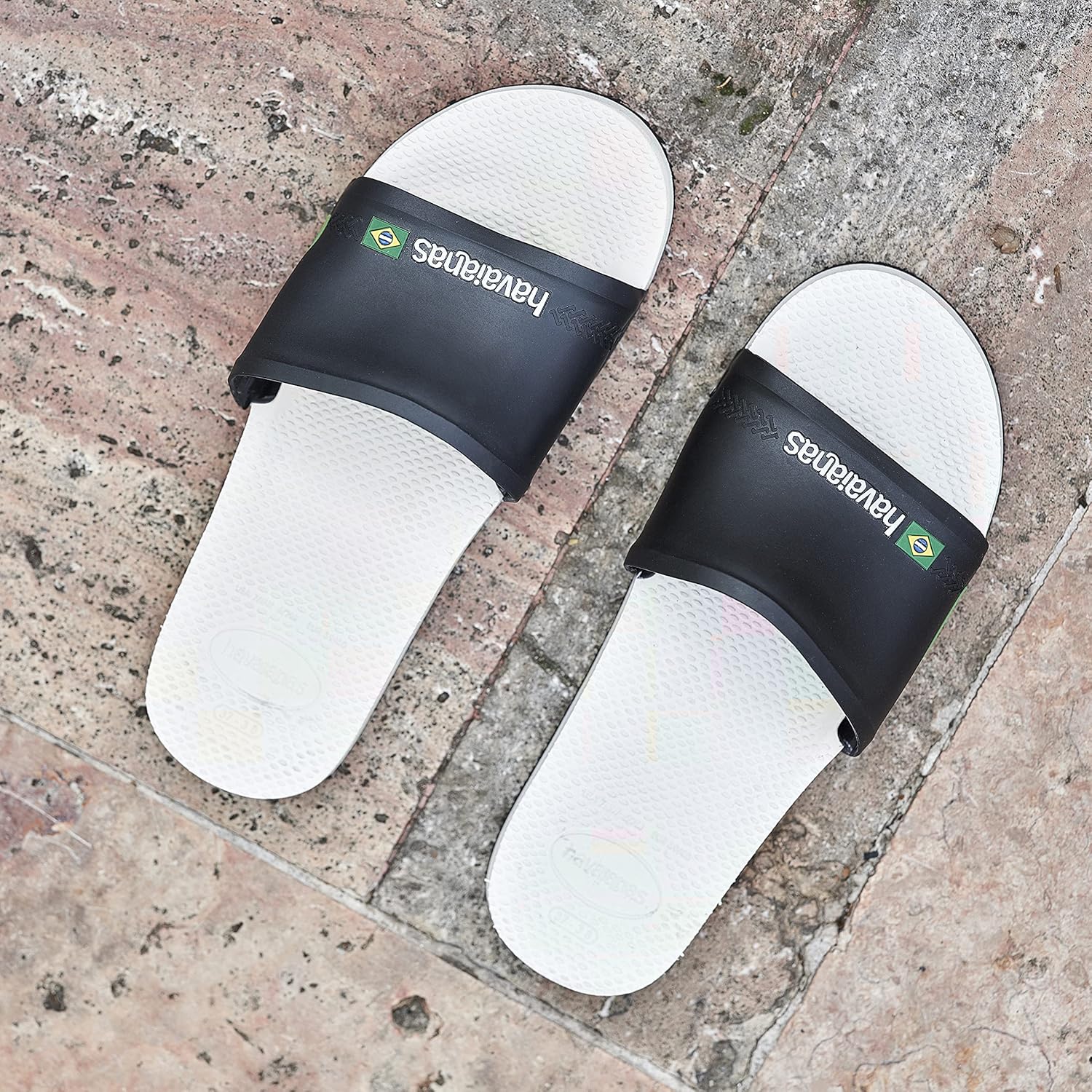 Сандалии Havaianas Slide Brazil унисекс, белый/черный — фото 2