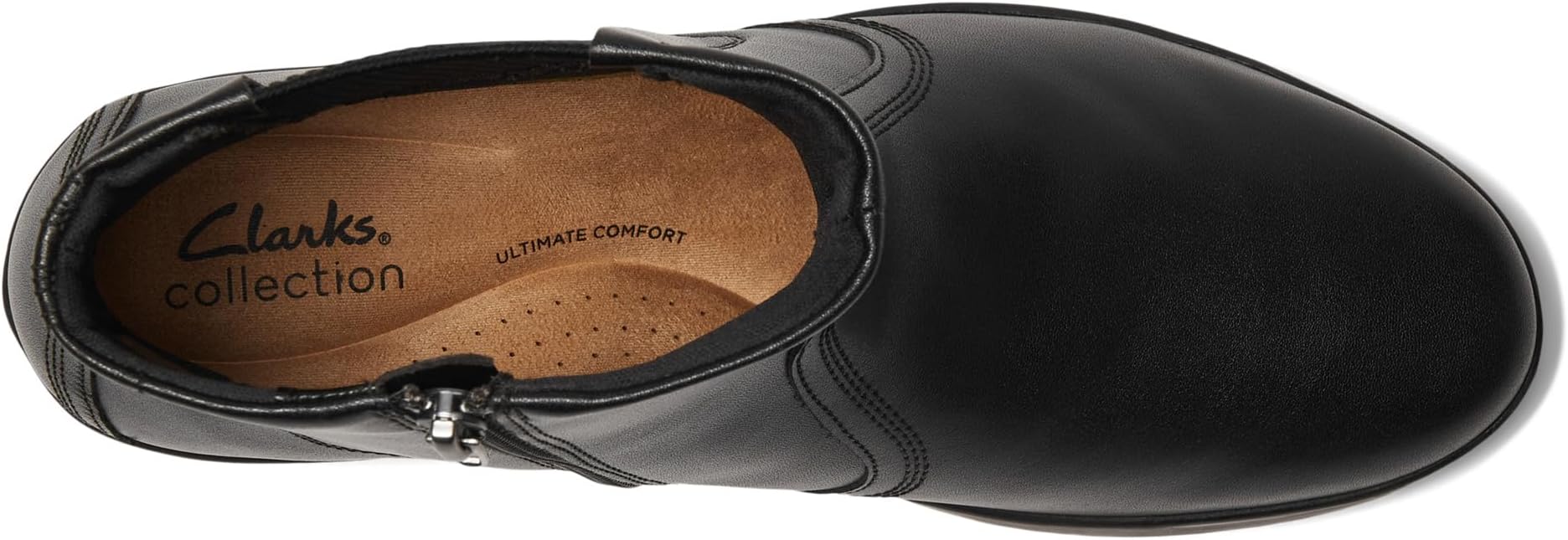 Ботинки женские Clarks Suttyn Rae кожаные на танкетке, черный — фото 2