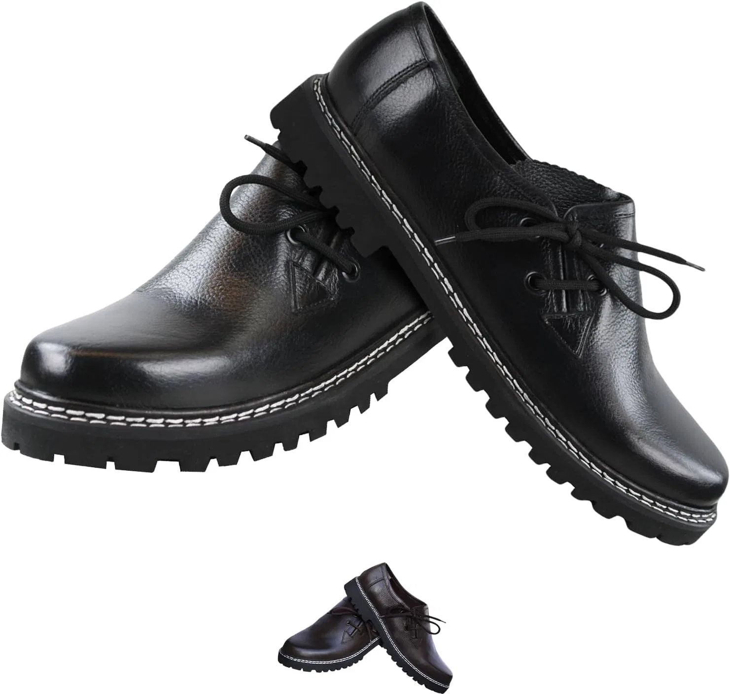 Туфли German Wear Haferlschuhe Traditional Shoes Smooth Leather Original Handmade, Black — фото 2
