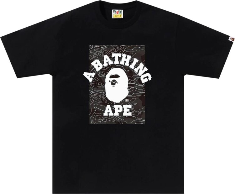 

Футболка BAPE Layered Line Camo On College 'Black/Black', черный