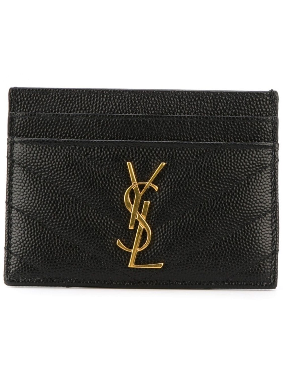 

Стеганый картхолдер с монограммой Saint Laurent, черный