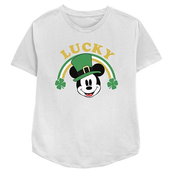 

Футболка с принтом Mickey Mouse Lucky Shamrock Rainbow, женская, relaxed fit Disney