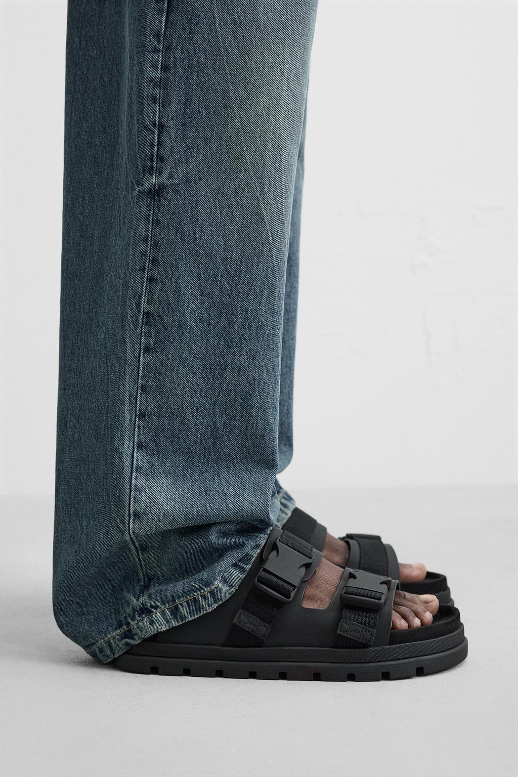 

Массивные сандалии с двойным ремешком ZARA, черный