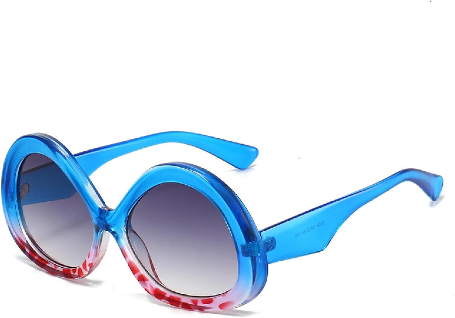 

Модные солнцезащитные очки треугольной или овальной формы для женщин, винтажный узор, панк-стиль, градиентные солнцезащитные очки UV400 для мужчин TVTBBVV, Blue Pattern Gray