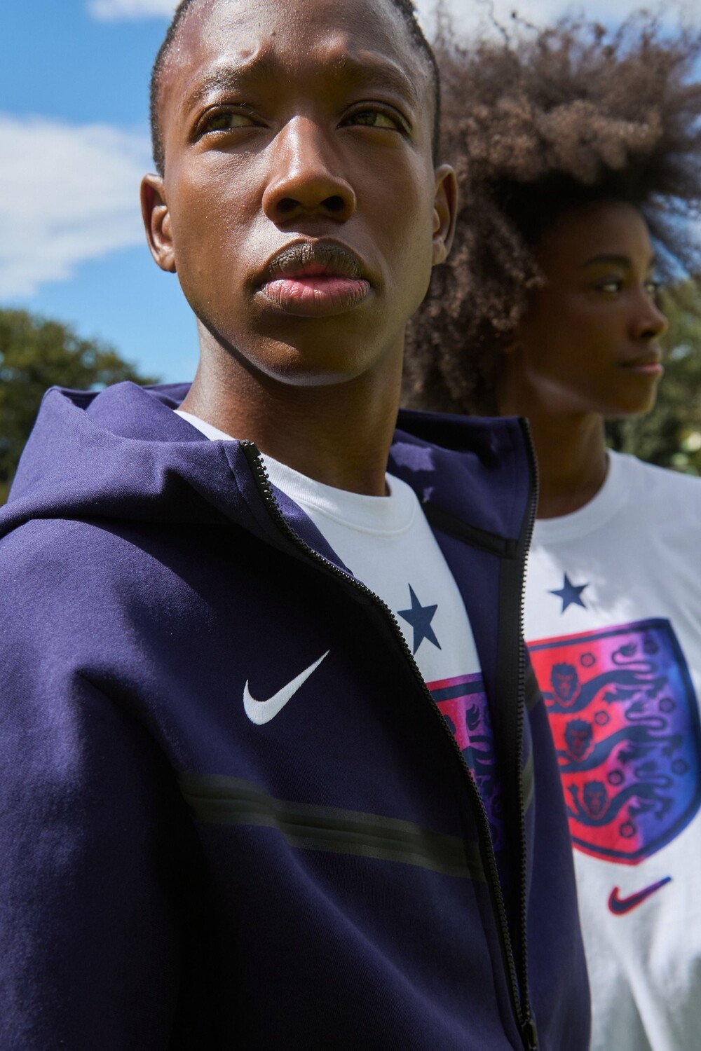 

Толстовка на молнии из английского технического флиса Nike, синий