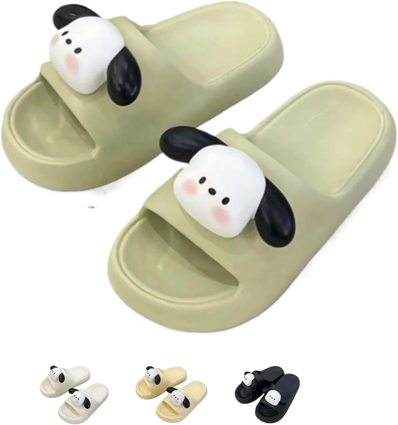 

Милые тапочки с щенком Тапочки для женщин и мужчин Мягкие домашние тапочки с удобной ноской для дома и улицы Креативные подарки носить пляжные тапочки для женщин как милый подарок Sourmei, зеленый