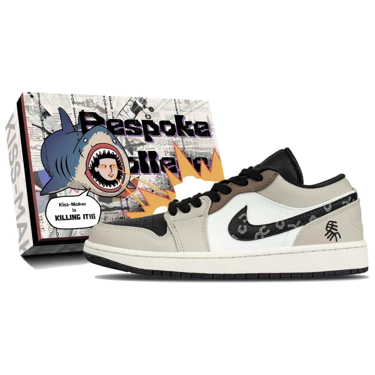 Jordan Air 1 Vintage Кроссовки для баскетбола Unisex Brown White Black