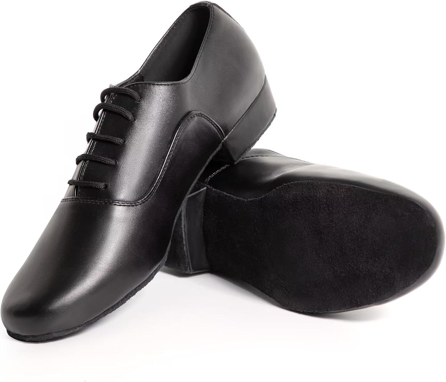 

Латинские туфли из искусственной кожи для мужчин, удобная обувь с дышащей подкладкой для занятий танцами и выступлений Asyusyu, черный