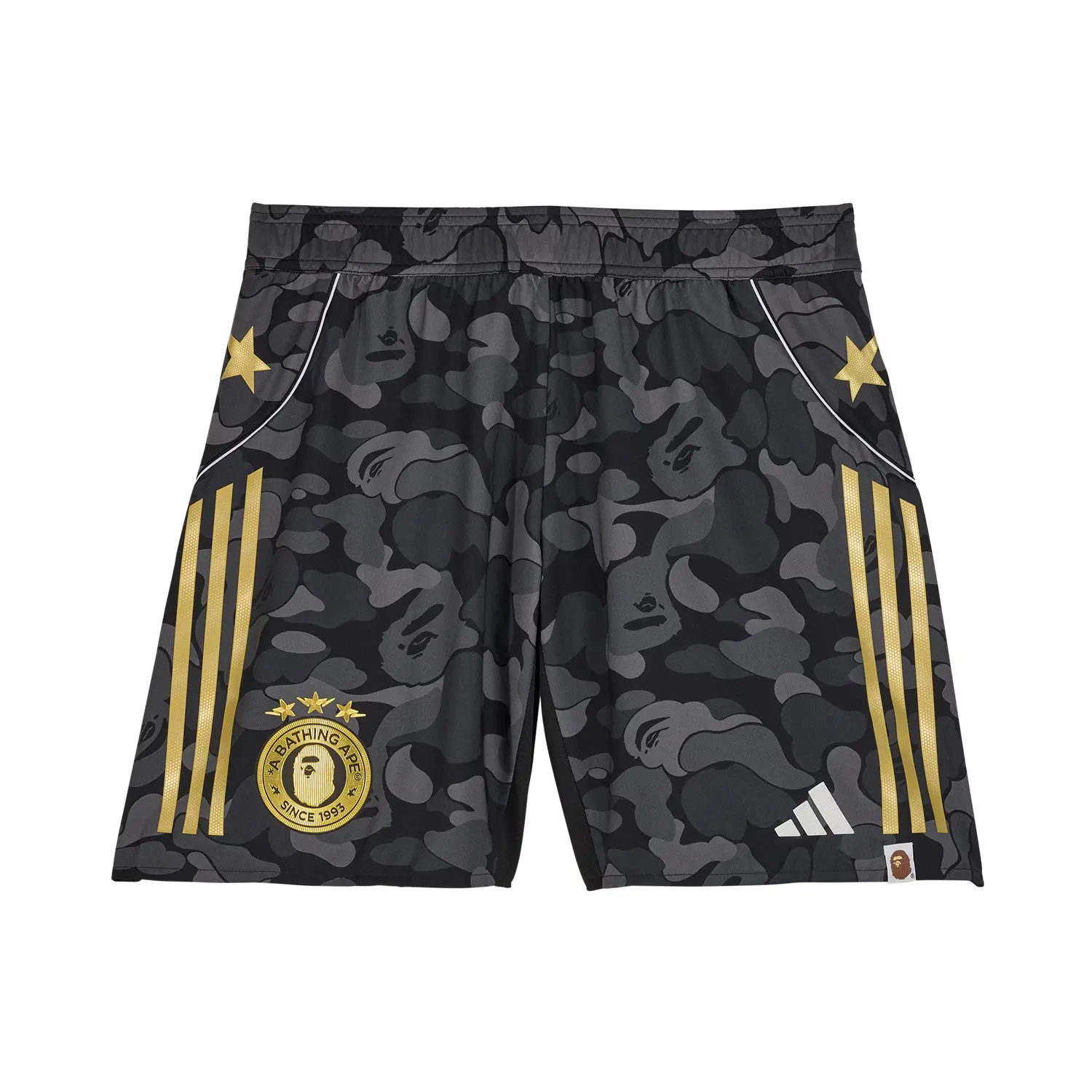 

Шорты Bape Fb Camo Adidas, черный/темно-серый/золотой