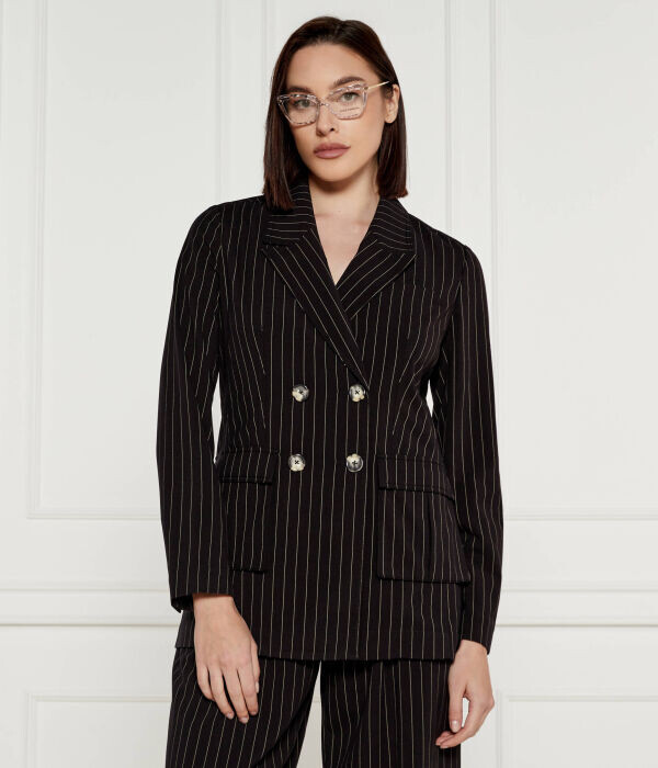 

Пиджак женский Dkny в полоску двубортный, черный