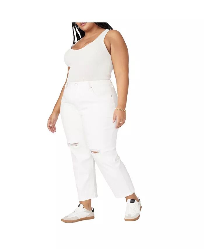 

Женские прямые джинсы The Naomi Comfort Stretch Crop ELOQUII, белый