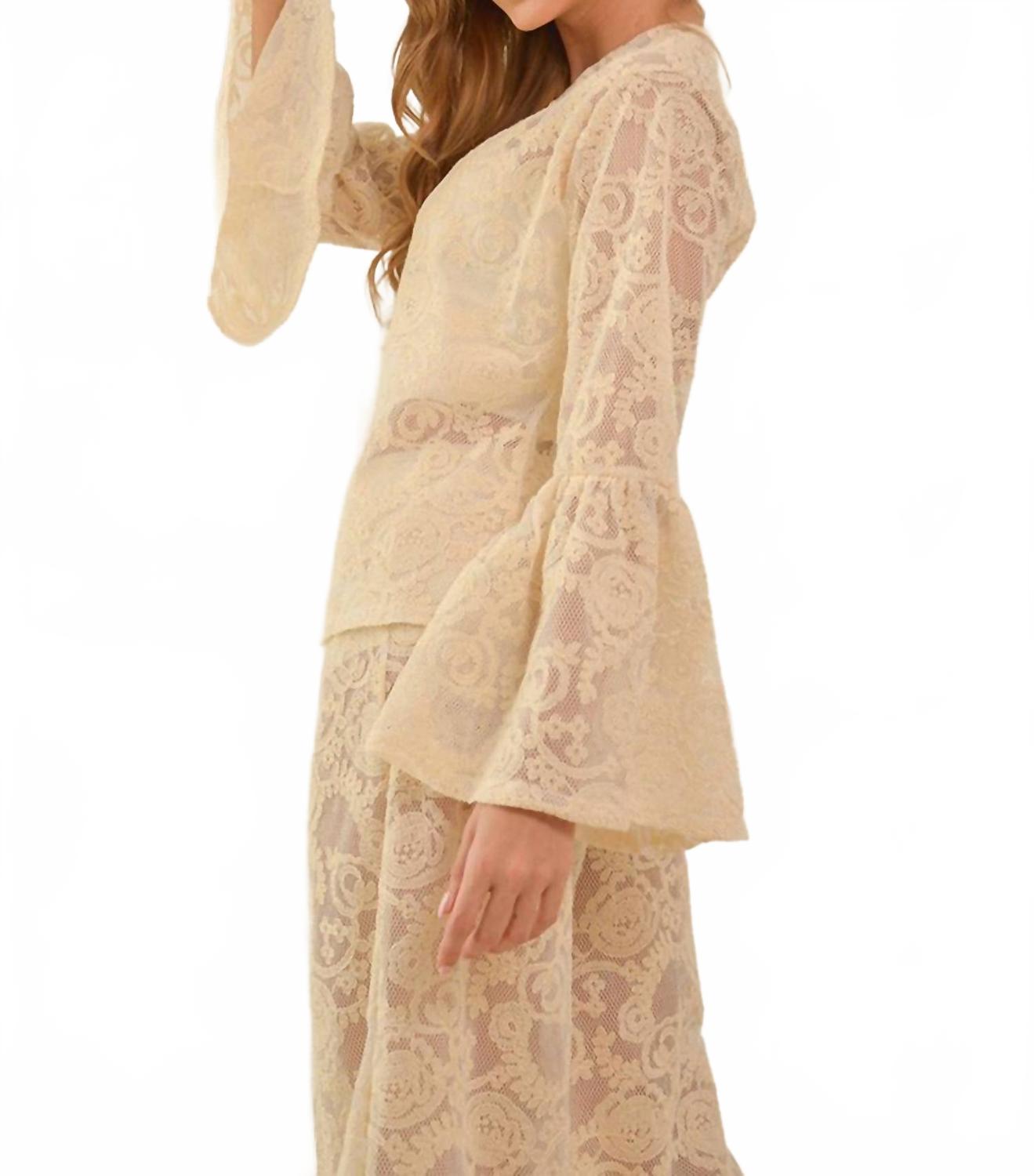 

Комплект из топа и брюк «Лилия» бежевого цвета Steffany Milano, бежевый