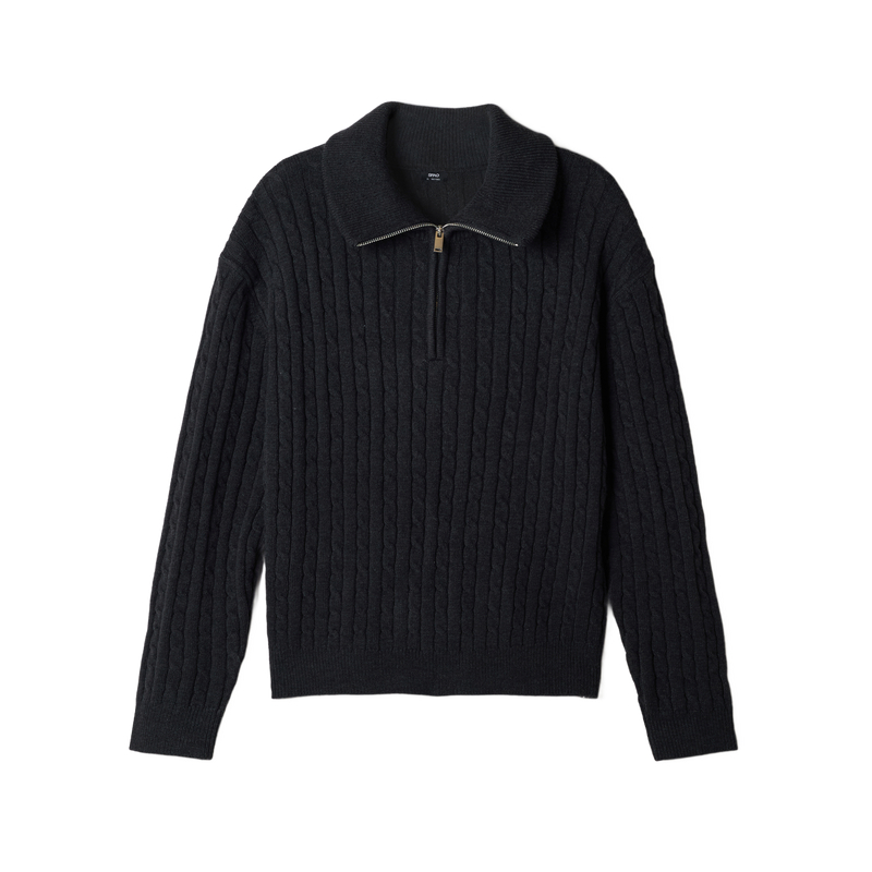 

Свитер мужской с лацканом Moderate SPAO, charcoal серый