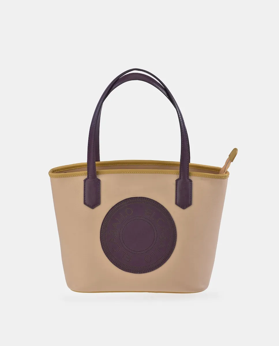 

Сумка для покупок с двойной ручкой из холста и кожи El Caballo, кремовый