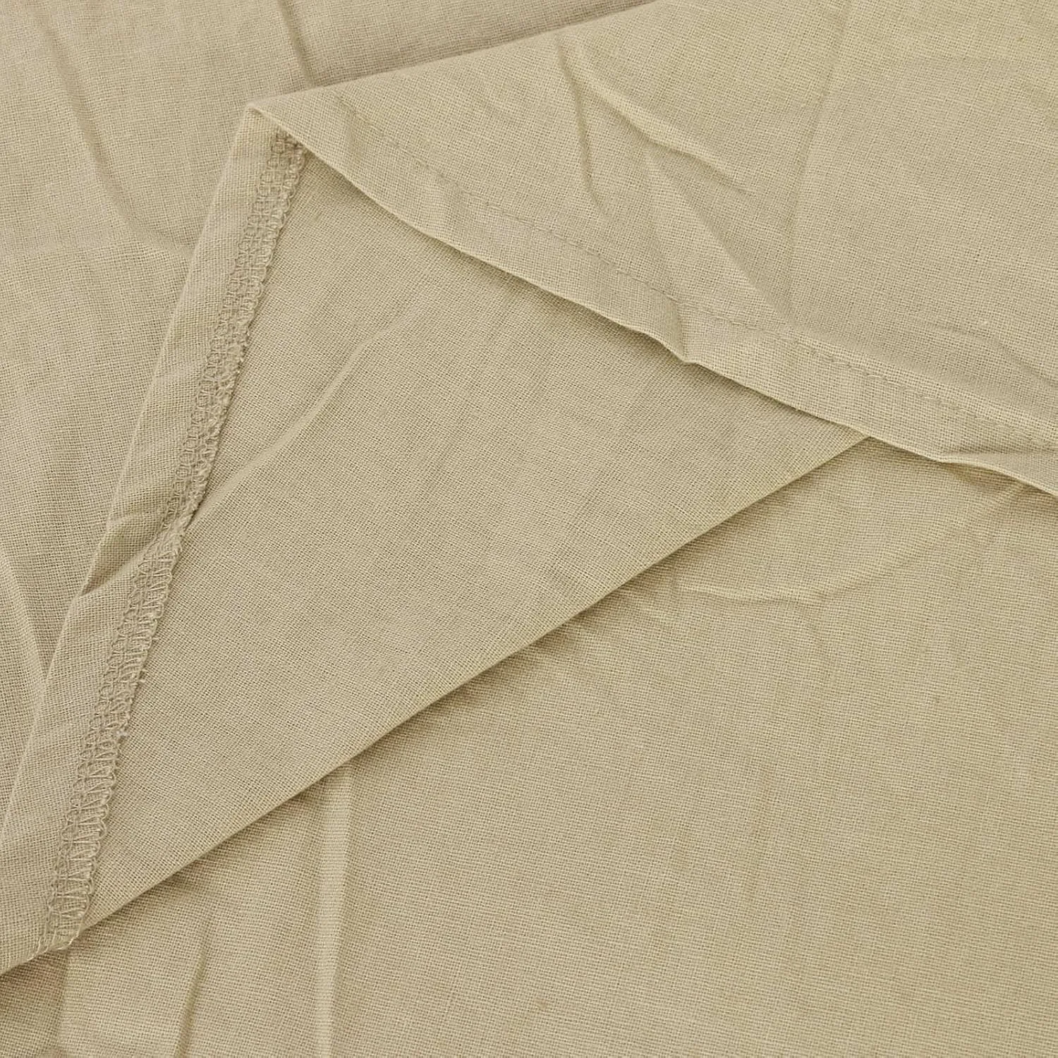 Платье Plus Size из хлопка и льна, с коротким рукавом и карманами, для летнего отдыха на пляже Generic, хаки — фото 3
