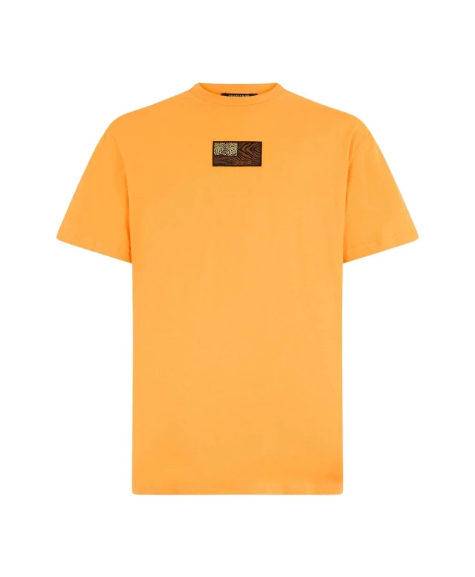 

Футболка с животным принтом и круглым вырезом Roberto Cavalli, оранжевый