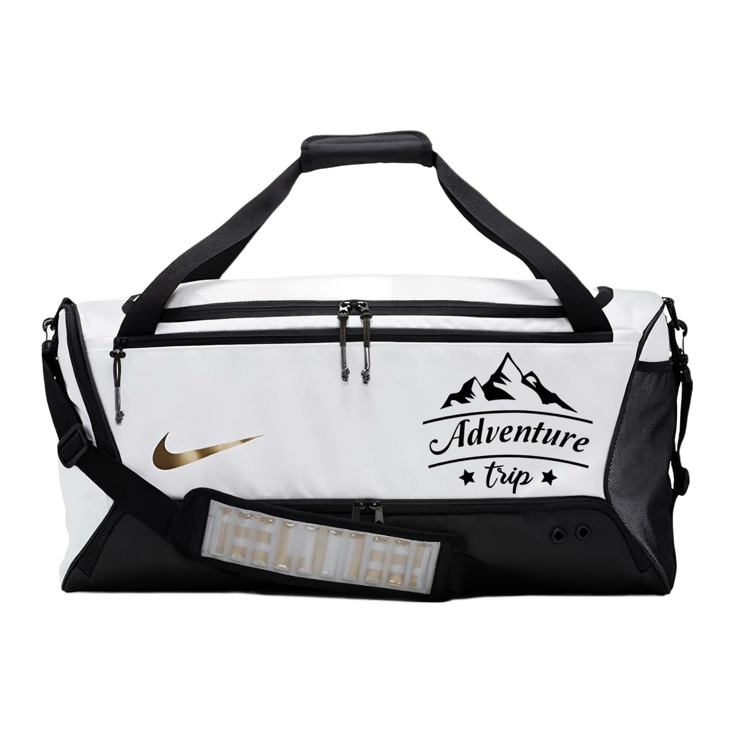 

Nike Тканевая дорожная сумка унисекс переливающаяся черно-белая, Black White