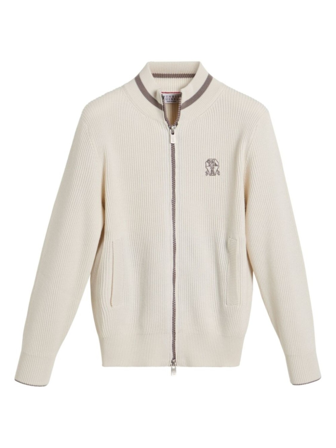 

Brunello Cucinelli Kids кардиган в рубчик, белый