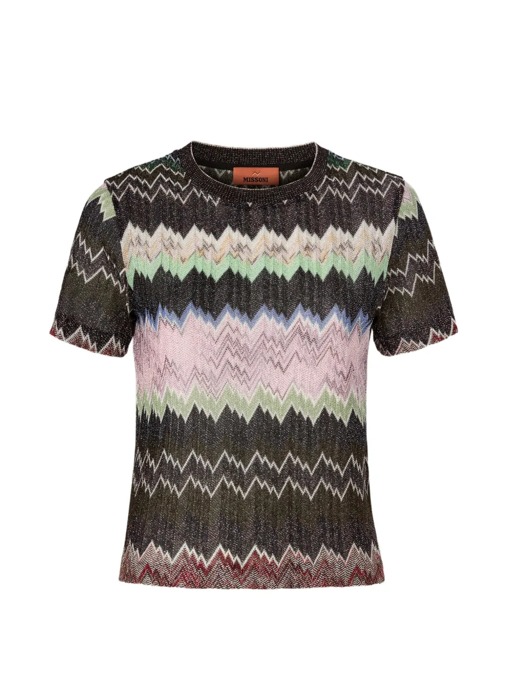 

Футболка с коротким рукавом и зигзагообразным узором Missoni, коричневый