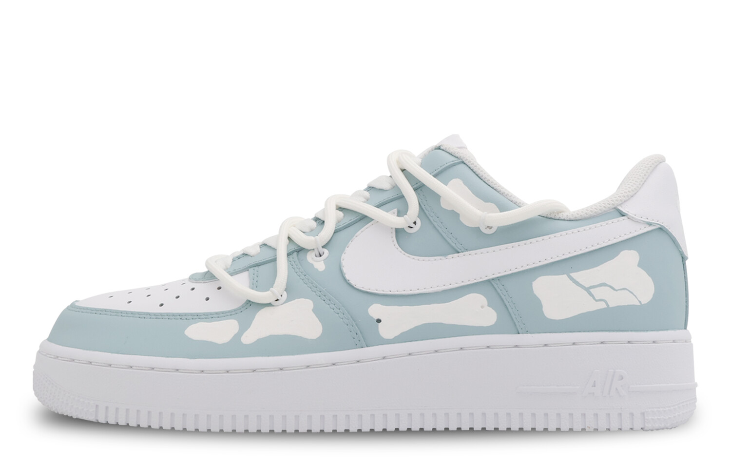

Кроссовки Nike Air Force 1 Skateboarding Shoes Women's Low-top White, синий