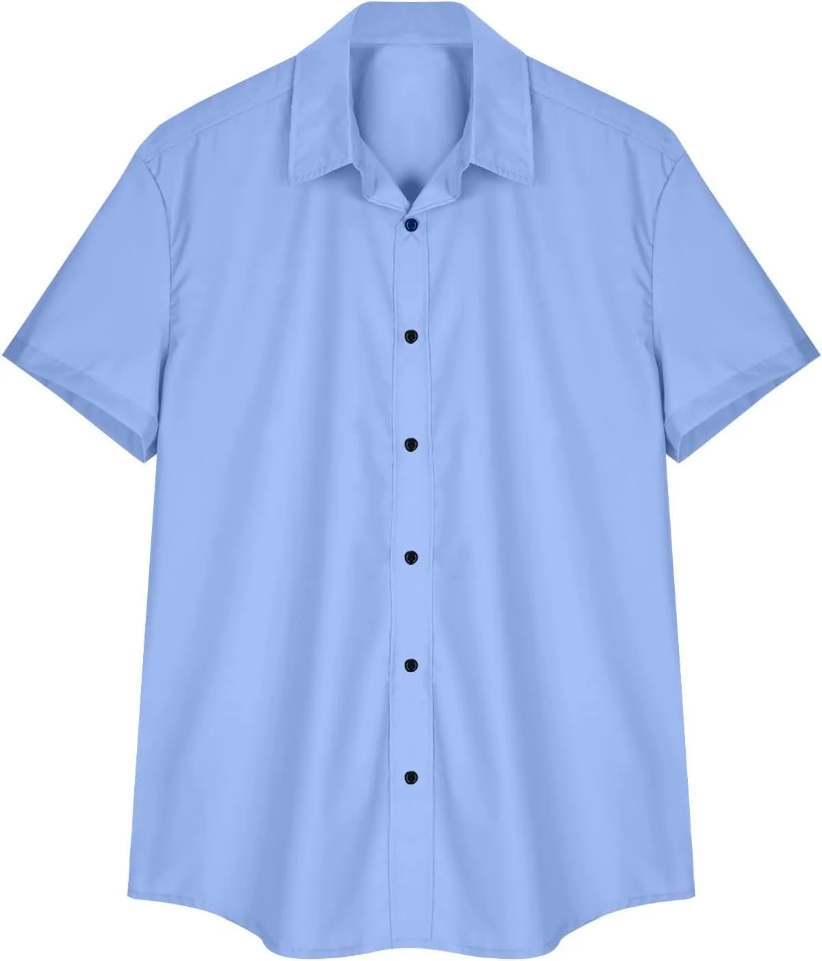 Мужская модная рубашка с коротким рукавом и лацканами Slim Fit — фото 3