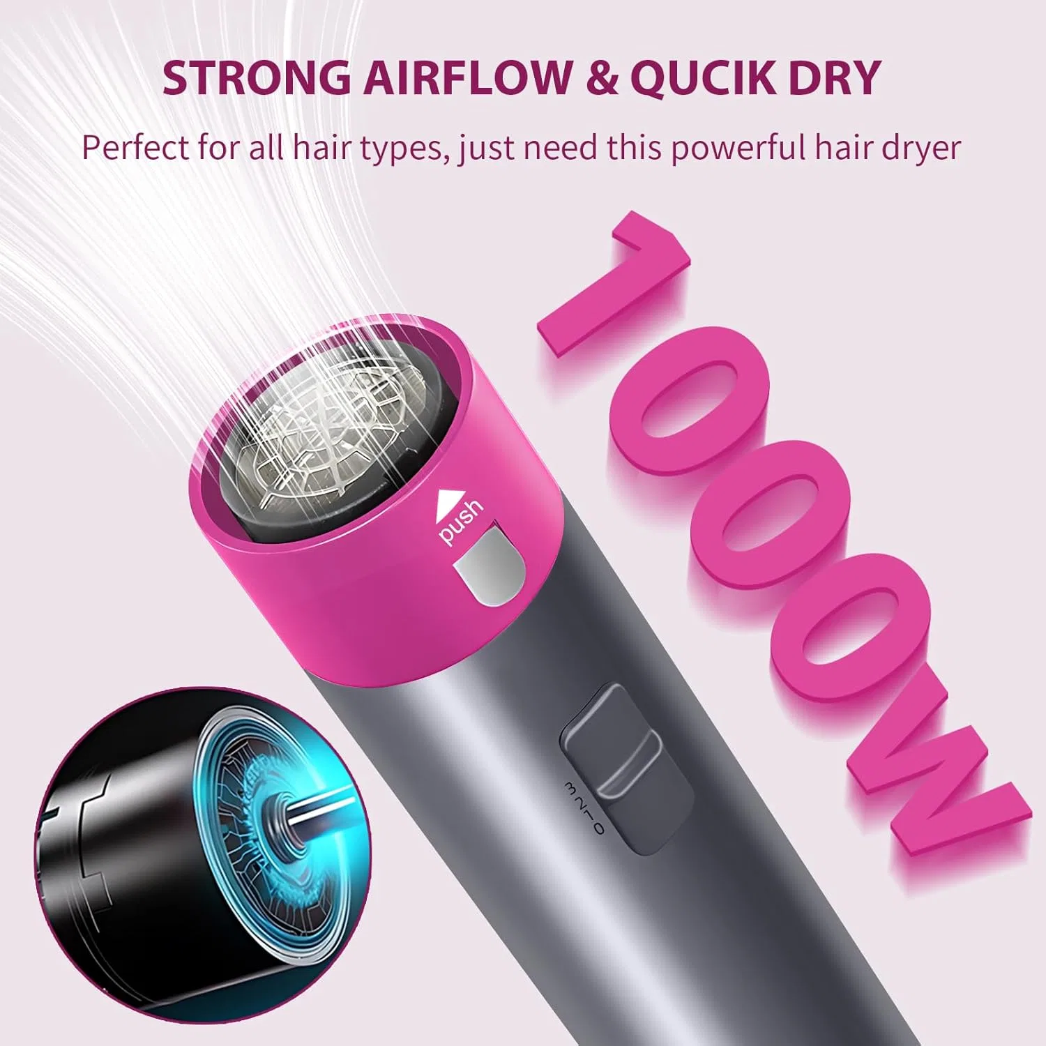 Набор для укладки волос 5-в-1 Air Styler 1000 Вт с ионизатором Smallwell — фото 2
