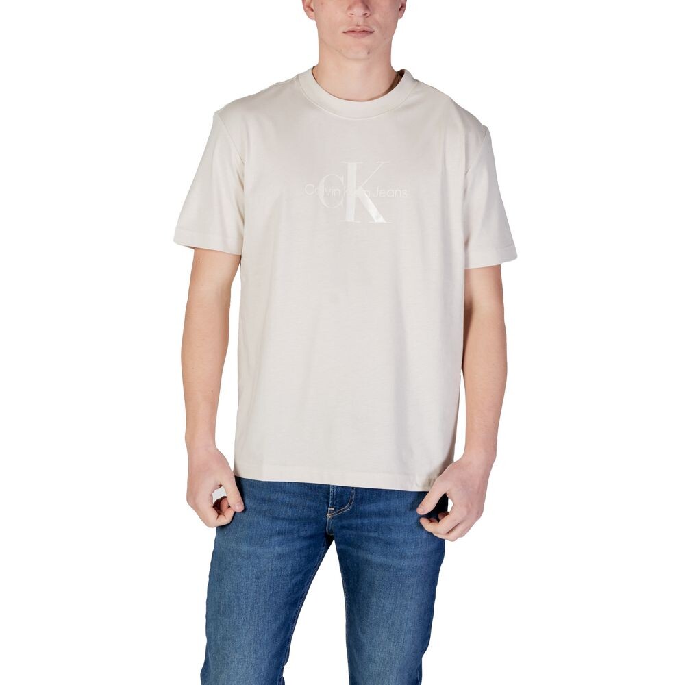 

Бежевая хлопковая футболка Rigenerato Calvin Klein Jeans