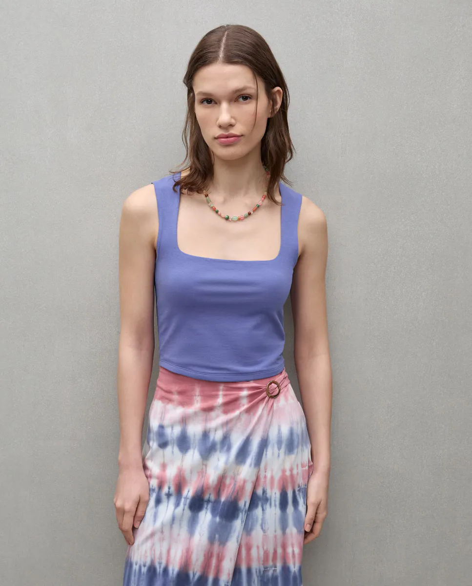 

Однотонный женский топ с круглым вырезом Easy Wear, цвет 400 Azul