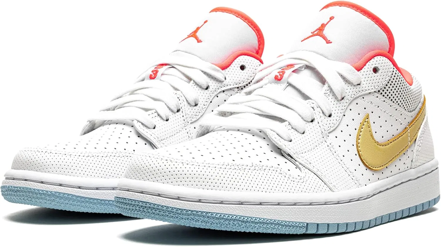 Кроссовки мужские Nike Air 1 Low, White/Sesame-flash Crimson-psy — фото 2