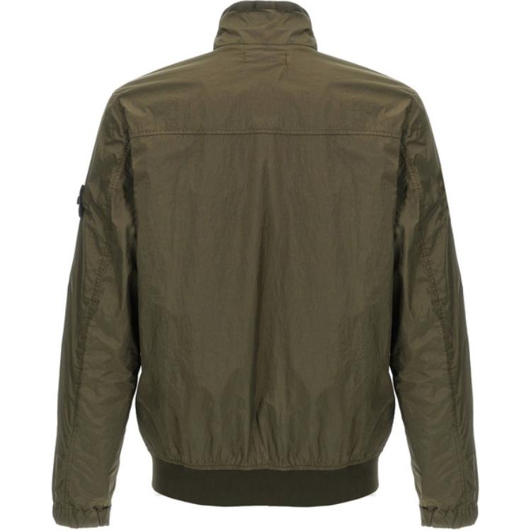 STONE ISLAND Куртка с высоким воротником и значком компаса, Olive — фото 3