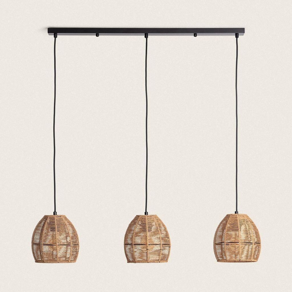 

Подвесной светильник из плетеной бумаги Mahali 3 Spotlights Natural LEDKIA