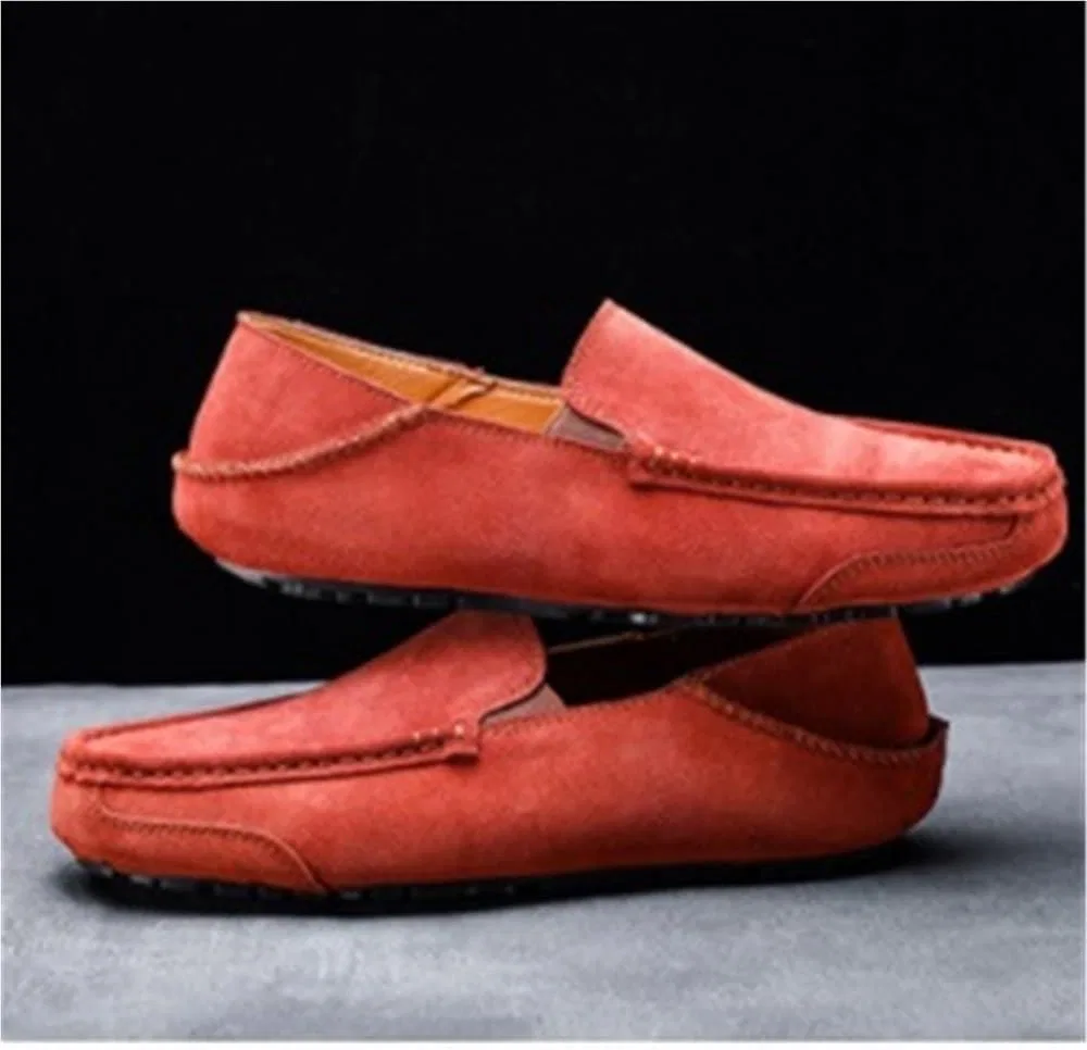 Лоферы кожаные, замшевые, красные, Mens, Loafers, Red DHFIRUFSHLO — фото 2
