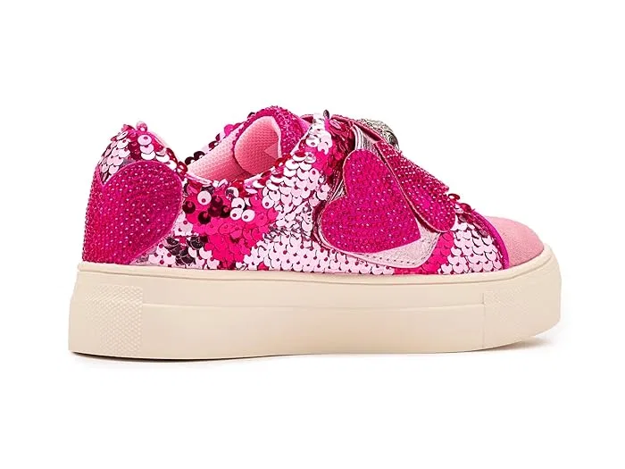 Кроссовки с блестками и бабочками Mini Laney Heart Strap Kurt Geiger London Kids, Pink — фото 4