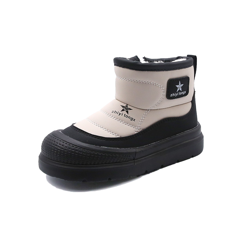 

Нескользящие и износостойкие теплые высокие детские ботинки Wooden Rabbit, черный/белый